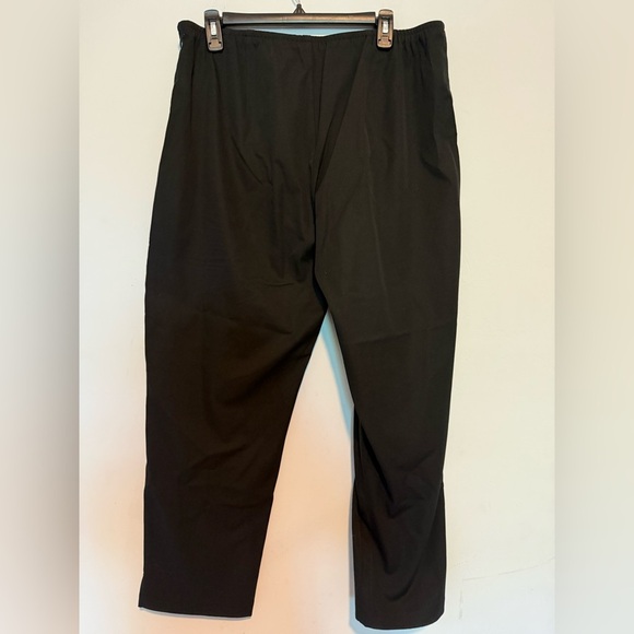 EILEEN FISHER Black Pull On Elastic Waist Crop Pants Size XL Side Zipper - Picture 4 of 5